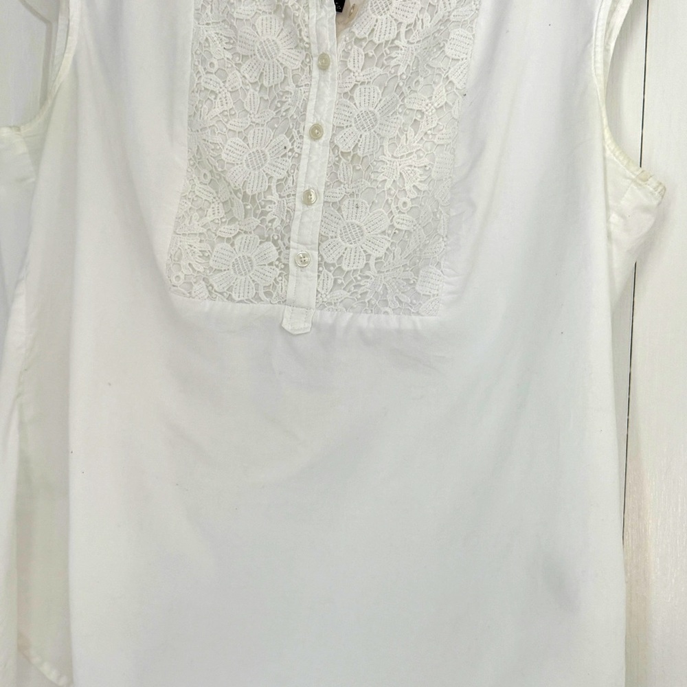 Talbots Ivory Lace Button-Down Top